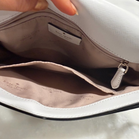 Kate Spade New York Beige Blush Pink & White Flap Crossbody Bag Like New - Picture 10 of 10